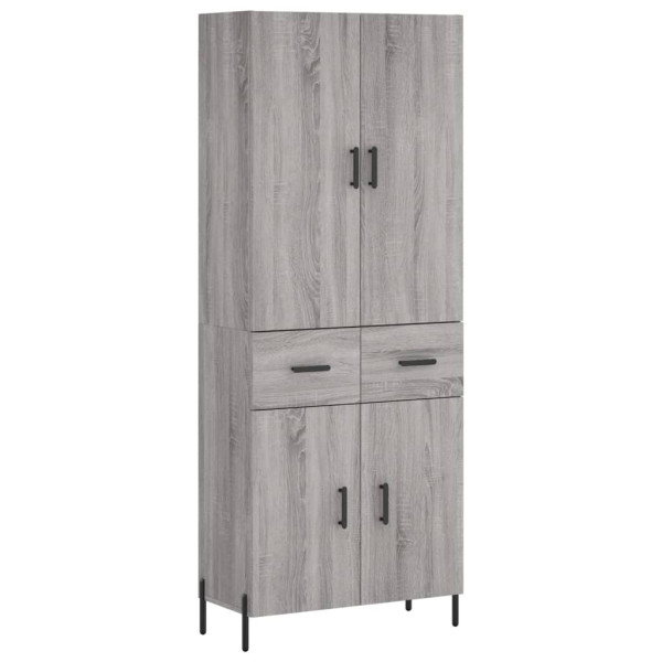 Aparador alto madera contrachapada gris sonoma 69.5x34x180 cm M 2