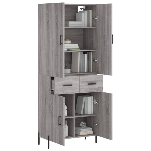 Aparador alto madera contrachapada gris sonoma 69.5x34x180 cm M 3