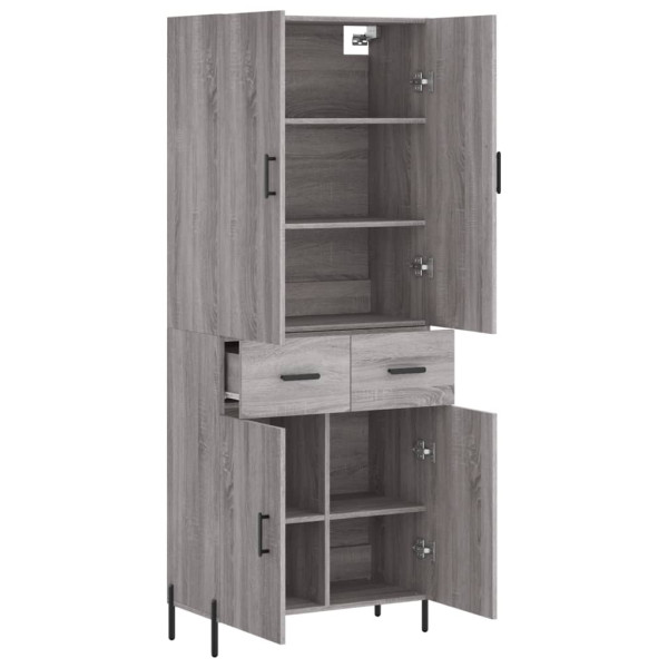 Aparador alto madera contrachapada gris sonoma 69.5x34x180 cm M 4