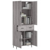 Aparador alto madera contrachapada gris sonoma 69.5x34x180 cm 3