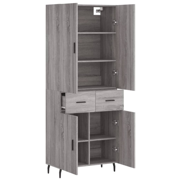 Aparador alto madera contrachapada gris sonoma 69.5x34x180 cm M 4