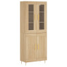 Aparador alto madera contrachapada color roble 69.5x34x180 cm 2