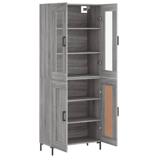 Aparador alto madera contrachapada gris sonoma 69.5x34x180 cm M 4