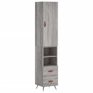 Aparador alto madera contrachapada gris Sonoma 34.5x34x180 cm H
