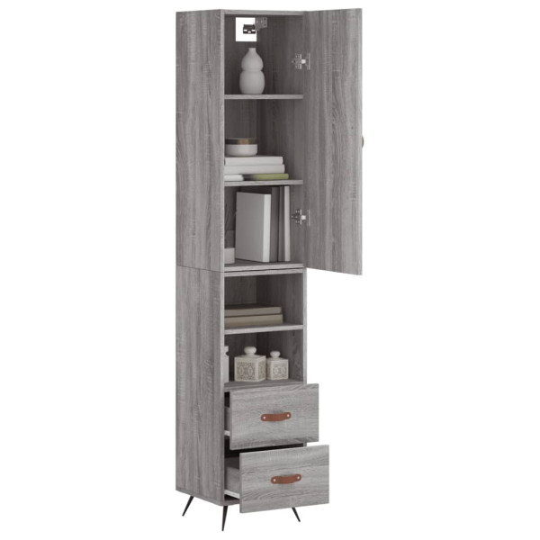 Aparador alto madera contrachapada gris Sonoma 34.5x34x180 cm M 3