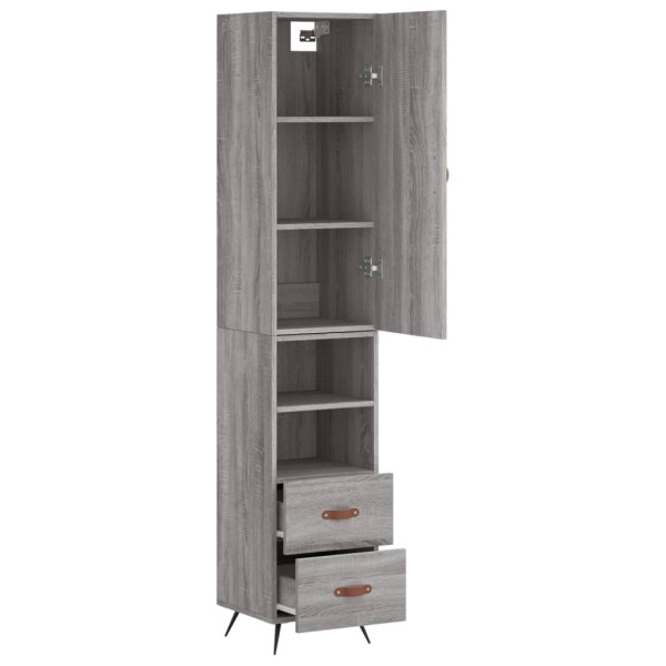 Aparador alto madera contrachapada gris Sonoma 34.5x34x180 cm M 4