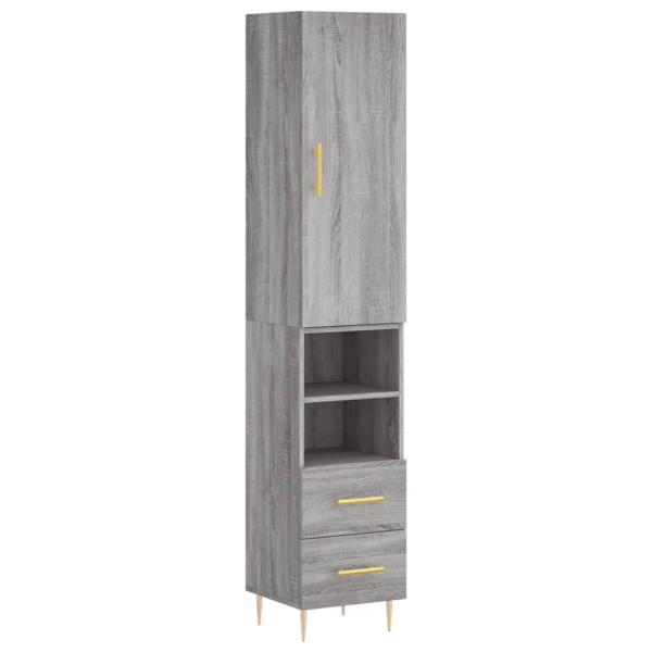 Aparador alto madera contrachapada gris Sonoma 34.5x34x180 cm M 2