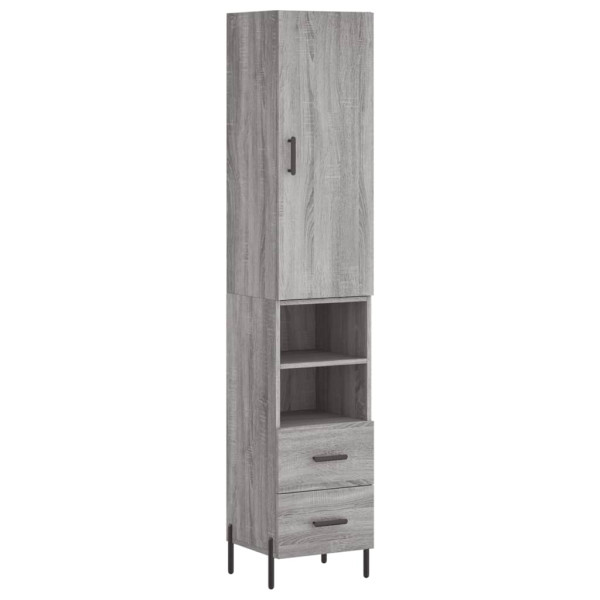 Aparador alto de compensado cinza Sonoma 34,5x34x180 cm M 2