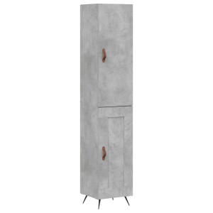Aparador de madera contrachapada gris hormigón 34.5x34x180 cm H