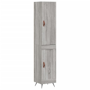 Aparador alto madera contrachapada gris Sonoma 34.5x34x180 cm H
