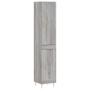 Aparador alto madera contrachapada gris Sonoma 34.5x34x180 cm H