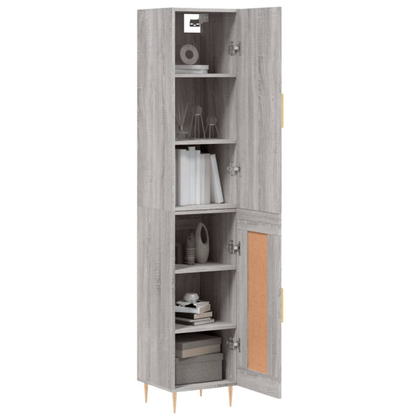 Aparador alto madera contrachapada gris Sonoma 34.5x34x180 cm M 3