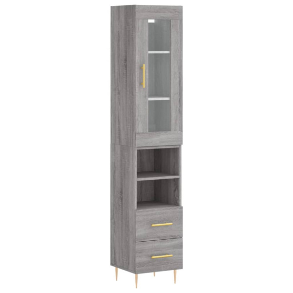 Aparador alto madera contrachapada gris Sonoma 34.5x34x180 cm M 2