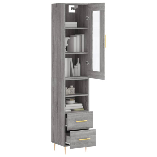 Aparador alto madera contrachapada gris Sonoma 34.5x34x180 cm M 3
