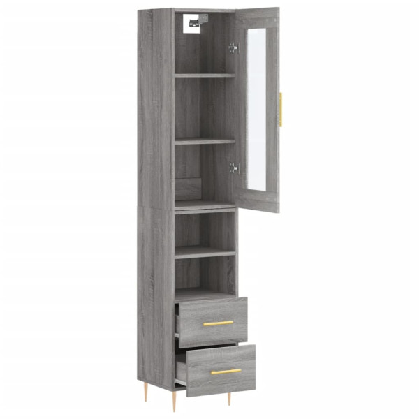 Aparador alto madera contrachapada gris Sonoma 34.5x34x180 cm M 4