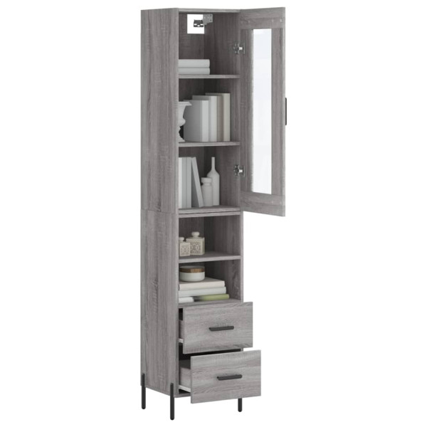 Aparador alto madera contrachapada gris Sonoma 34.5x34x180 cm M 3