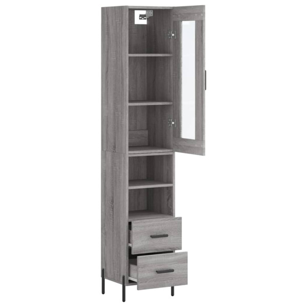 Aparador alto madera contrachapada gris Sonoma 34.5x34x180 cm M 4