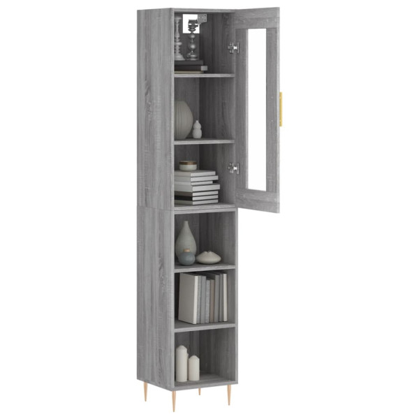Aparador alto madera contrachapada gris Sonoma 34.5x34x180 cm M 3