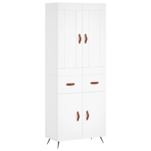 Aparador alto madera contrachapada blanco 69.5x34x180 cm H