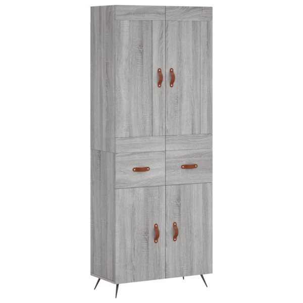 Aparador alto madera contrachapada gris sonoma 69.5x34x180 cm M 2