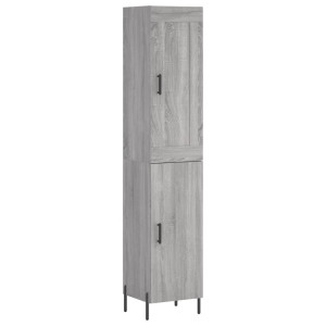 Aparador alto madera contrachapada gris Sonoma 34.5x34x180 cm H