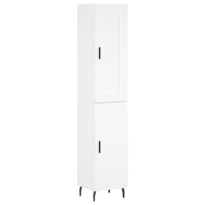 Aparador alto madera contrachapada blanco 34.5x34x180 cm H