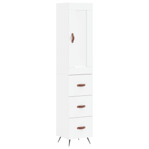 Aparador alto madera contrachapada blanco 34.5x34x180 cm H