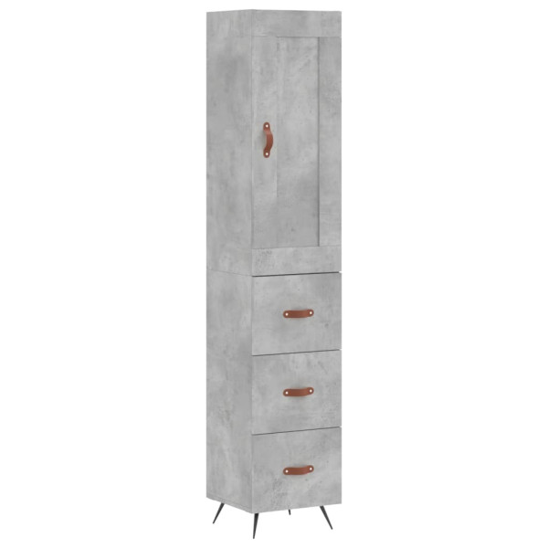 Aparador de madera contrachapada gris hormigón 34.5x34x180 cm M 2