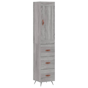 Aparador alto madera contrachapada gris Sonoma 34.5x34x180 cm H