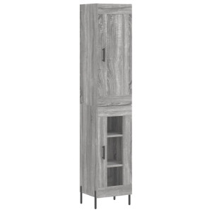 Aparador alto madera contrachapada gris Sonoma 34.5x34x180 cm H