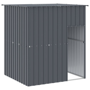 Caseta perros con tejado acero galvanizado gris 165x153x181 cm H