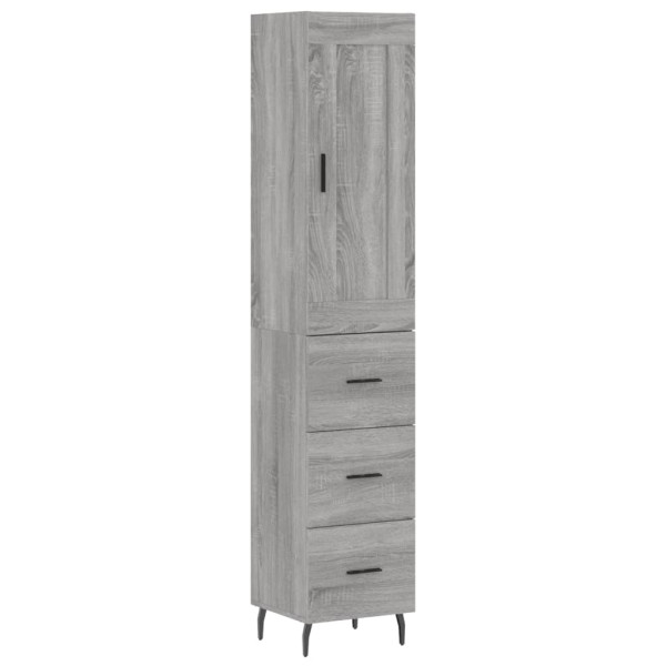 Aparador alto madera contrachapada gris Sonoma 34.5x34x180 cm M 2