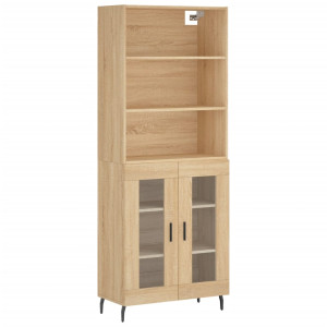 Aparador alto madera contrachapada color roble 69.5x34x180 cm H
