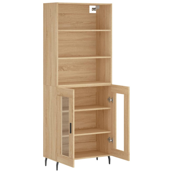 Aparador alto madera contrachapada color roble 69.5x34x180 cm M 4