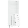 Aparador alto madera contrachapada blanco 69.5x34x180 cm 4