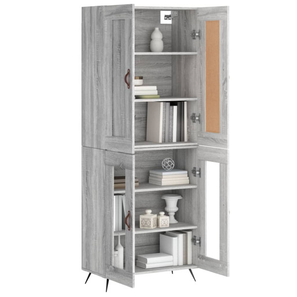 Aparador alto madera contrachapada gris sonoma 69.5x34x180 cm M 3