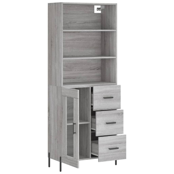 Aparador alto madera contrachapada gris sonoma 69.5x34x180 cm M 4