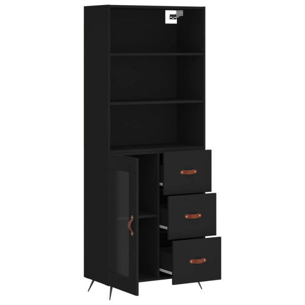 Aparador alto madera contrachapada negro 69.5x34x180 cm M 4