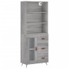 Aparador alto madera contrachapada gris sonoma 69.5x34x180 cm 2