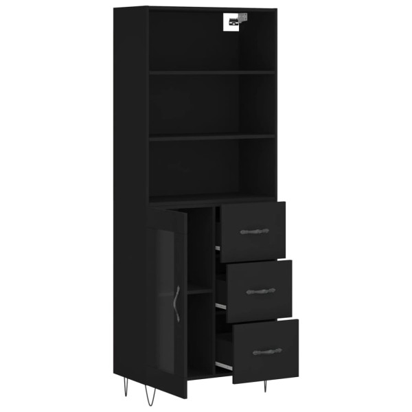 Aparador alto madera contrachapada negro 69.5x34x180 cm M 4