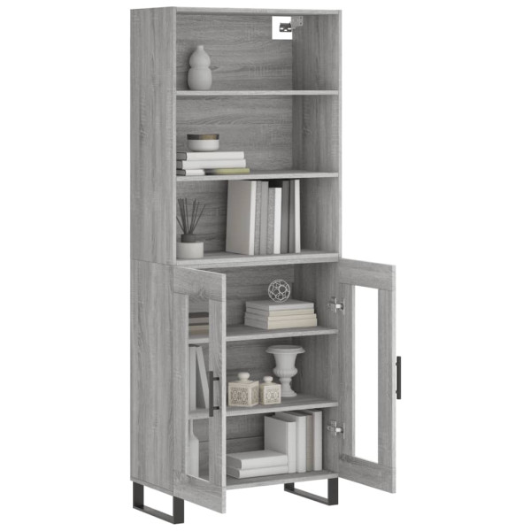 Aparador alto madera contrachapada gris sonoma 69.5x34x180 cm M 3