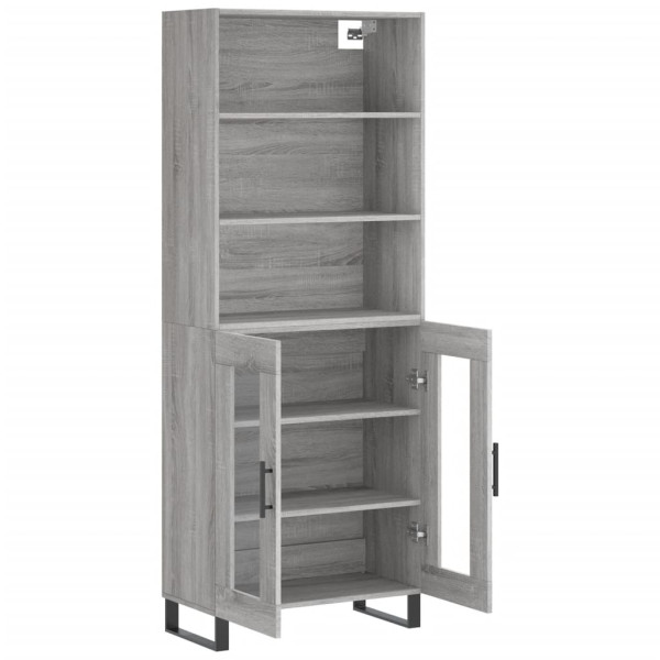 Aparador alto madera contrachapada gris sonoma 69.5x34x180 cm M 4