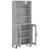 Aparador alto madera contrachapada gris hormigón 69.5x34x180 cm 4