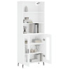 Aparador alto madera contrachapada blanco 69.5x34x180 cm 3