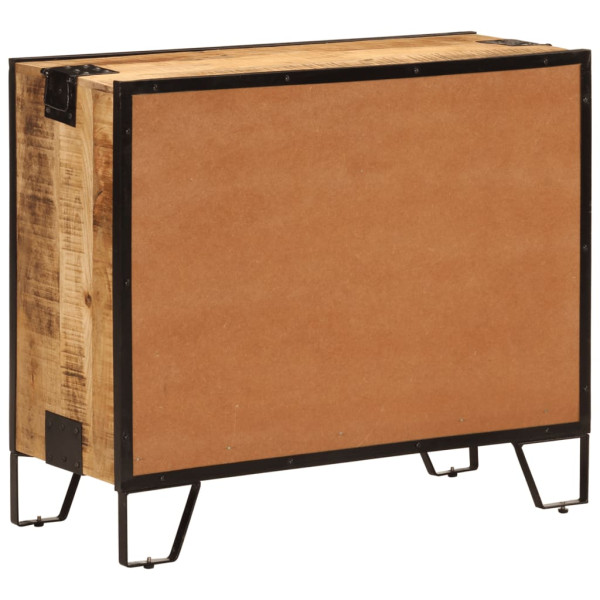 Aparador de madera maciza mango sin tratar y metal 80x31x66 cm M 5
