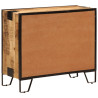 Aparador de madera maciza mango sin tratar y metal 80x31x66 cm 5
