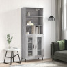 Aparador alto madera contrachapada gris sonoma 69.5x34x180 cm 1