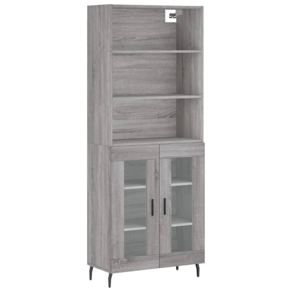 Aparador alto madera contrachapada gris sonoma 69.5x34x180 cm M 2