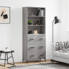Aparador alto madera contrachapada gris sonoma 69.5x34x180 cm 1
