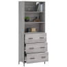 Aparador alto madera contrachapada gris sonoma 69.5x34x180 cm 3